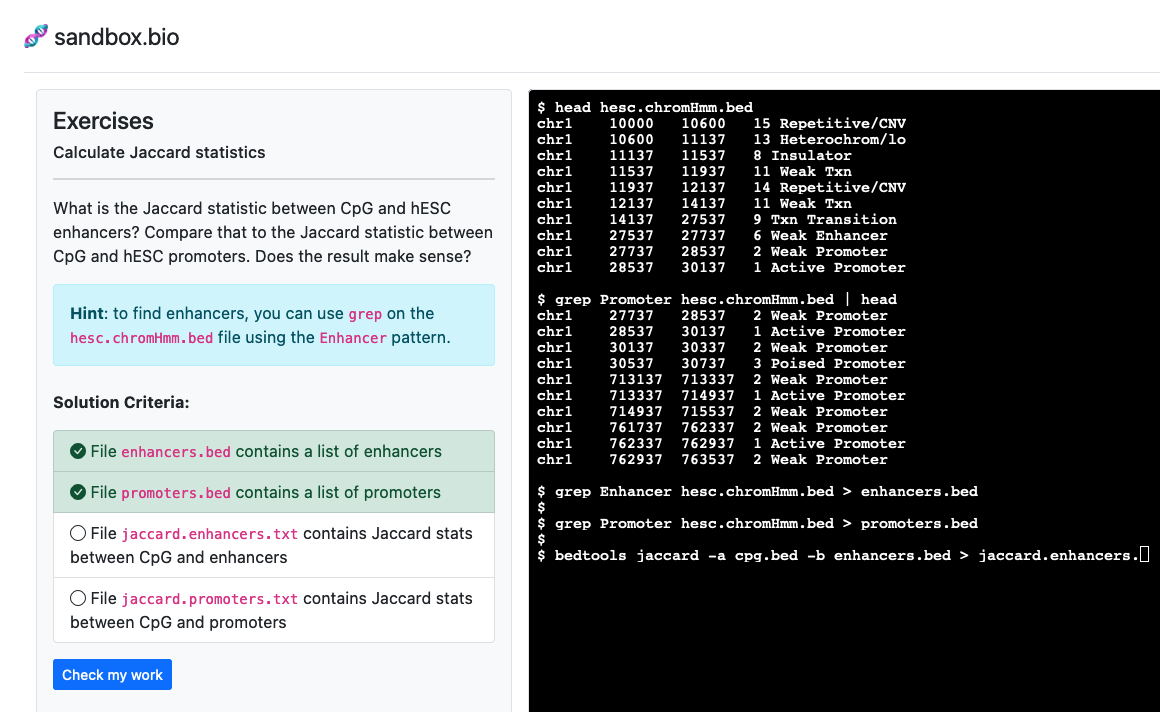 sandbox.bio interface